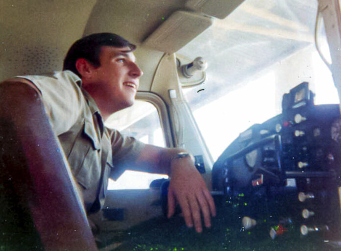 This 1971 photo provided by David Waldrup shows him in the cockpit of a Cessna 172 at White Rock airport in Dallas. The day of the moon landing on July 20, 1969, David was celebrating not only man’s first steps on the moon - he was also celebrating his 15th birthday. Photo: Courtesy David Waldrup via AP
