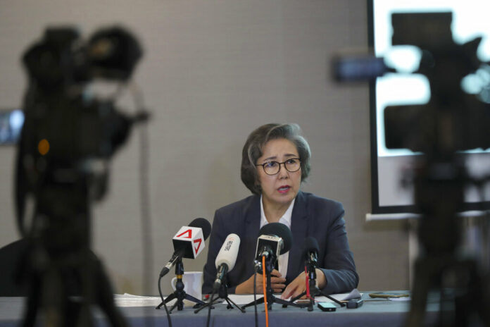 U.N. Special Rapporteur for Human Rights in Myanmar, Lee Yanghee, speaks during a press conference in Kuala Lumpur, Thursday, July 18, 2019. Photo: Vincent Thian / AP