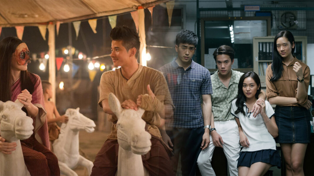 A still from “Pee Mak,” left. A still from “Bad Genius,” right. Photo: GDH 555