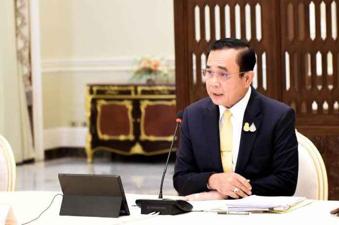 Junta chairman Prayuth Chan-ocha chairs a government meeting on July 4, 2019.