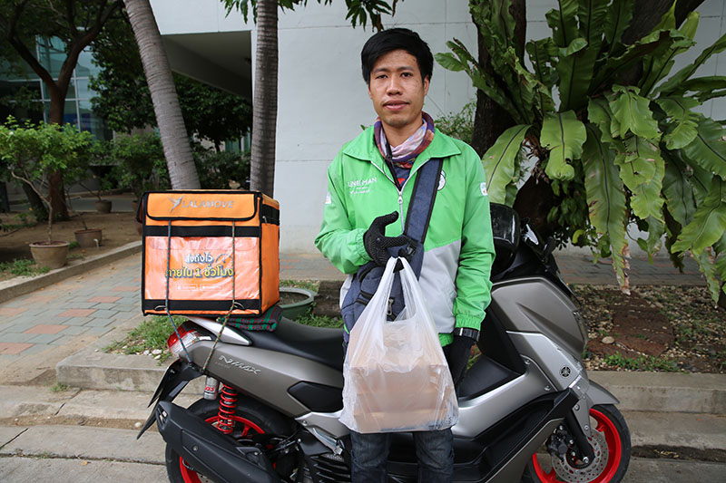 Food hero: our delivery man.