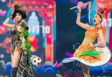 Wild Boars and Fried Noodles: This Year’s Miss Grand Thailand Costumes Miss Grand Chiang Rai, Siriporn Waengeun, left. Miss Grand Nakhon Ratchasima, Kamolchanok Lonuch, right. Photo: Miss Grand Thailand / Facebook