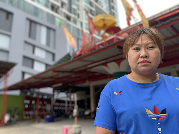 Laksika Piyasuntornsup, a caretaker of Pae Kong Shrine on Tuesday. Laksika Piyasuntornsup, a caretaker of Pae Kong Shrine on Tuesday.