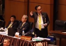 Prayuth’s Meltdown and the Semi-Democratic Transition PM Prayuth Chan-ocha responds to Sereepisut's criticism in Parliament on July 25, 2019.