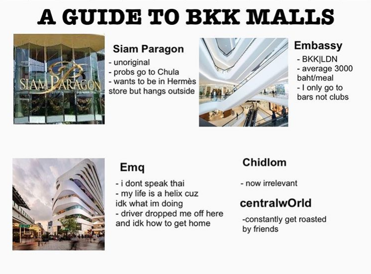 Bougie's guide to Bangkok malls. Image: BougieBangkokGirl / Instagram