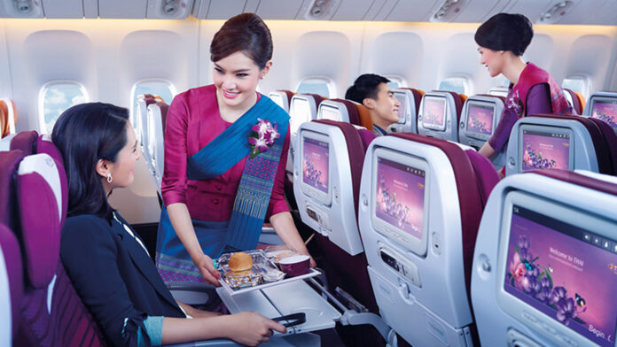 File photo of cabin service abroad Thai Airways. Photo: Thai Airways.