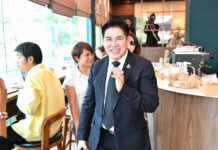 A Convicted MP Can Become Minister: Deputy PM Capt. Thammanat Prompao at a café inside the Democrat Party headquarters on March 4.