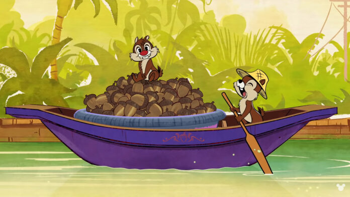 Chip ‘n’ Dale are two brothers, selling stuff in the khlong. Image: Mickey Mouse / YouTube