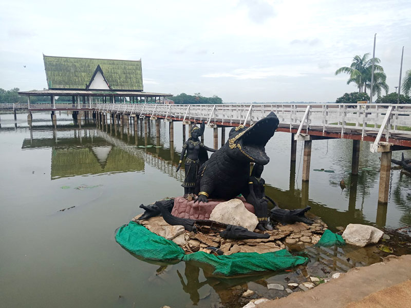 Bueng Si Fai lake on July 23, 2019 in Phichit.