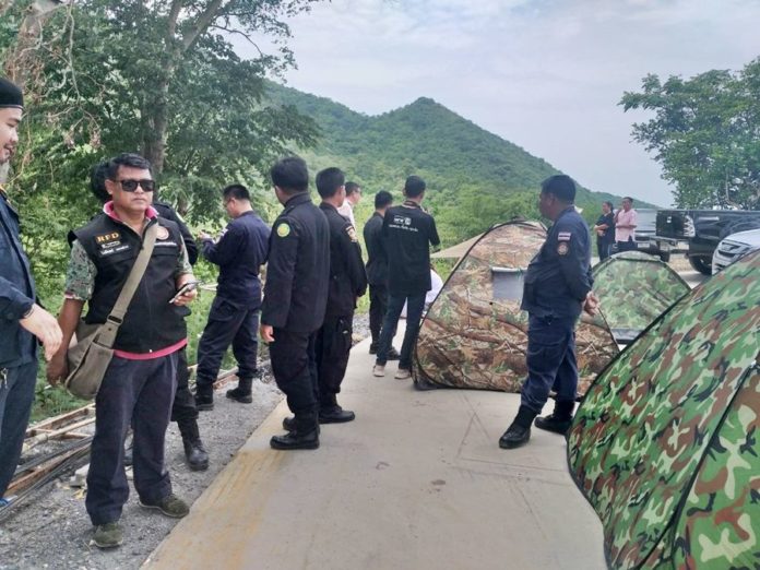 Police and Forestry officials at Khao Kala in Nakhon Sawan on Aug. 16, 2019. Police and Forestry officials at Khao Kala in Nakhon Sawan on Aug. 16, 2019.