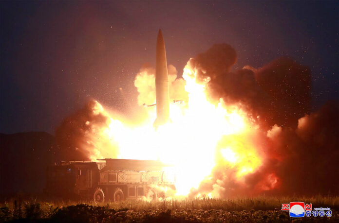 This Tuesday, Aug. 6, 2019, photo provided by the North Korean government shows what it says the launch of a new-type tactical guided missile at an airfield in the western area of North Korea. Independent journalists were not given access to cover the event depicted in this image distributed by the North Korean government. The content of this image is as provided and cannot be independently verified. Korean language watermark on image as provided by source reads: This Tuesday, Aug. 6, 2019, photo provided by the North Korean government shows what it says the launch of a new-type tactical guided missile at an airfield in the western area of North Korea. Independent journalists were not given access to cover the event depicted in this image distributed by the North Korean government. The content of this image is as provided and cannot be independently verified. Korean language watermark on image as provided by source reads: