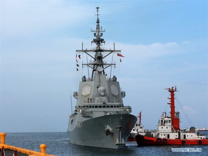 The Spanish Navy frigate Mendez Nunez (F-104) berths at a port in Manila, the Philippines, Sept. 5, 2019. Photo: Rouelle Umali / Xinhua