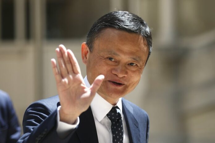 In this May 15, 2019, file photo, founder of Alibaba group Jack Ma arrives for the Tech for Good summit in Paris. (AP Photo/Thibault Camus, File)