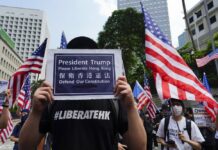 Demonstrators Ask Trump to ‘Liberate’ Hong Kong