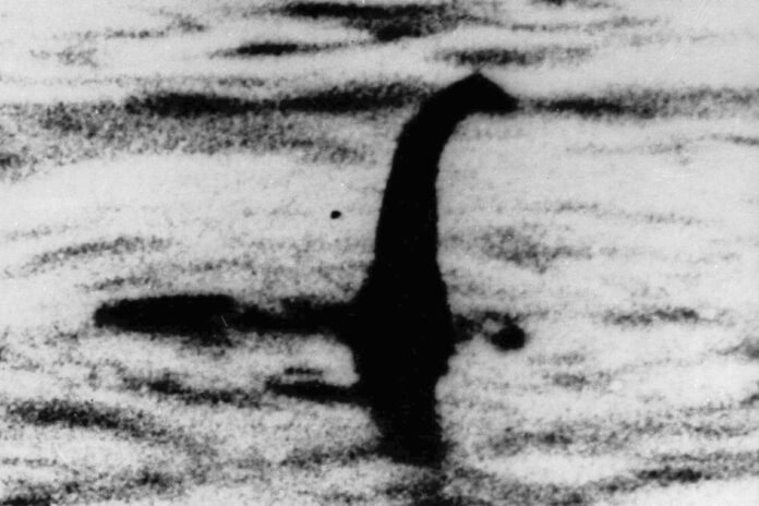 This undated file photo shows a shadowy shape that some people say is a the Loch Ness monster in Scotland. (AP Photo/File)