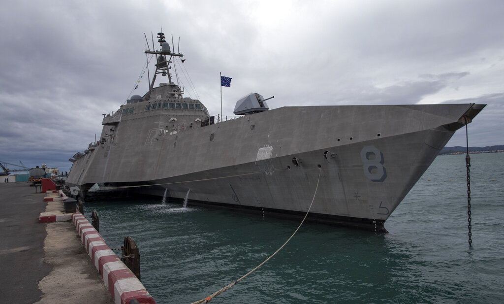 The USS Montgomery, one of the ships that will participate in Association of Southeast Asian Nations, ASEAN-U.S. Maritime Exercise is docked in Sattahip, Thailand, Monday, Sep. 2, 2019. Photo: Gemunu Amarasinghe / AP