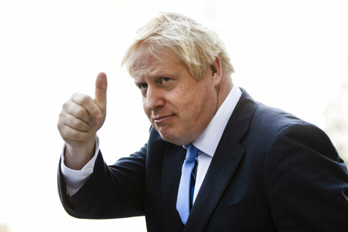 Britain's Prime Minister Boris Johnson gestures as he departs from Hudson Yards, in New York, Tuesday, Sept. 24, 2019. In a major blow to Johnson, Britain's highest court ruled Tuesday that his decision to suspend Parliament for five weeks in the crucial countdown to the country's Brexit deadline was illegal. Photo: Matt Rourke / AP