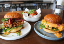 Pulled Pork Palo and Tamarind Chicken as Burger Fillings? This Asok Joint Says Yes Top: From left to right, the Chicken and Tamarind Burger (305 baht), Mama’s Spicy Chicken Wings (260 baht), and Chicken with Salted Egg and Cheese Burger (340 baht).