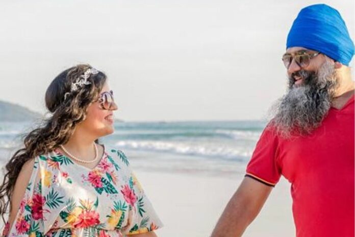 An undated photo of Amitpal Singh Bajaj with his wife.