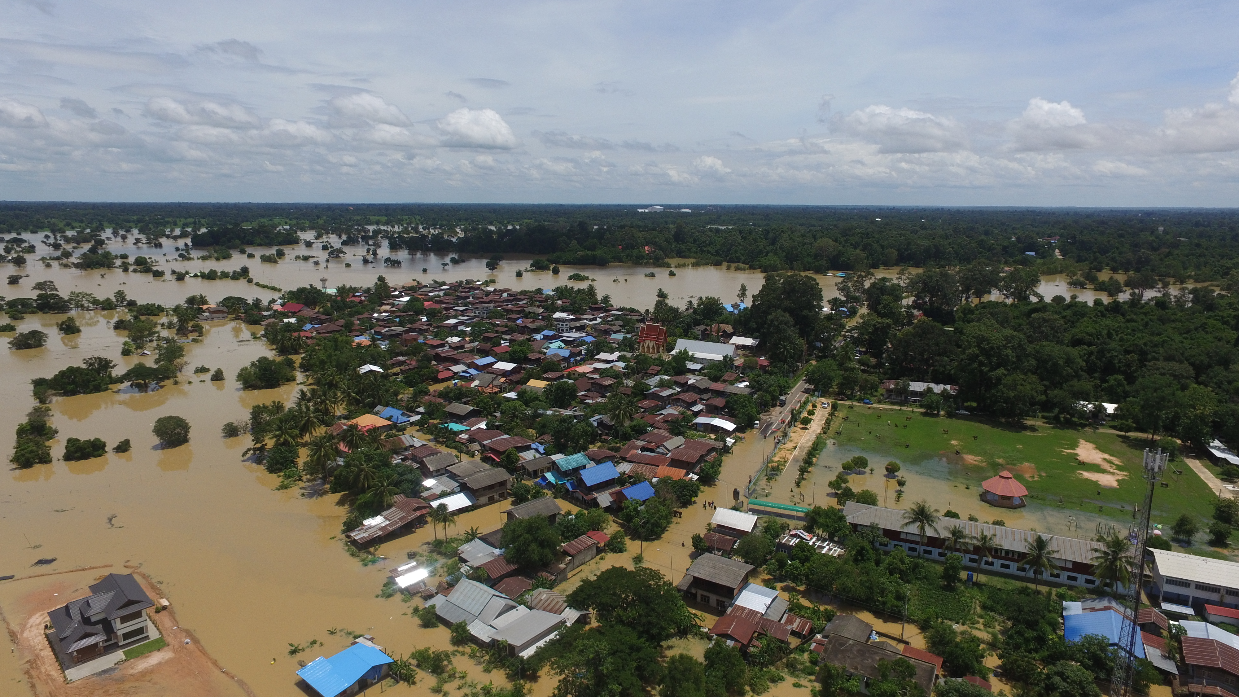 A bird's eye view of flooding Sept. 2 in Amnat Charoen.