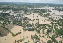 Flash Flood Kills 5 in North and Isaan A bird's eye view of flooding Sept. 1 in Khon Kaen.