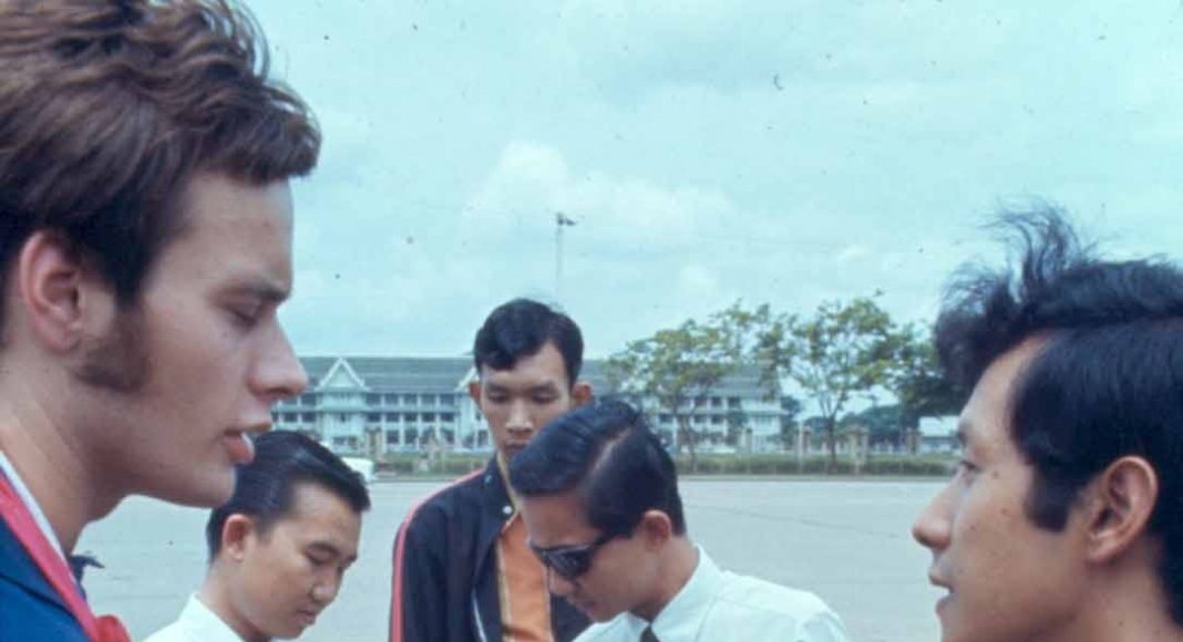 The group after arriving in Bangkok in 1970. Photo: David Shaw / Courtesy