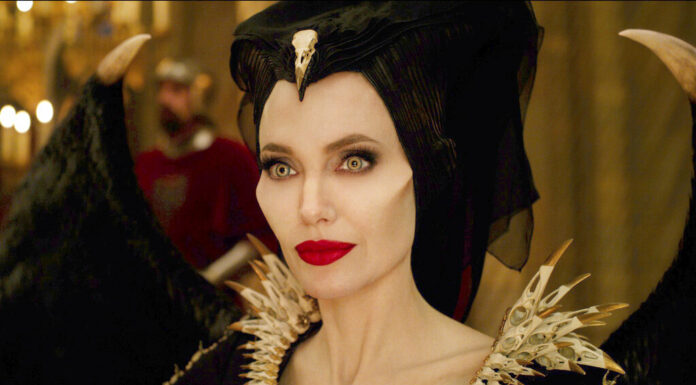 This image released by Disney shows Angelina Jolie as Maleficent in a scene from 