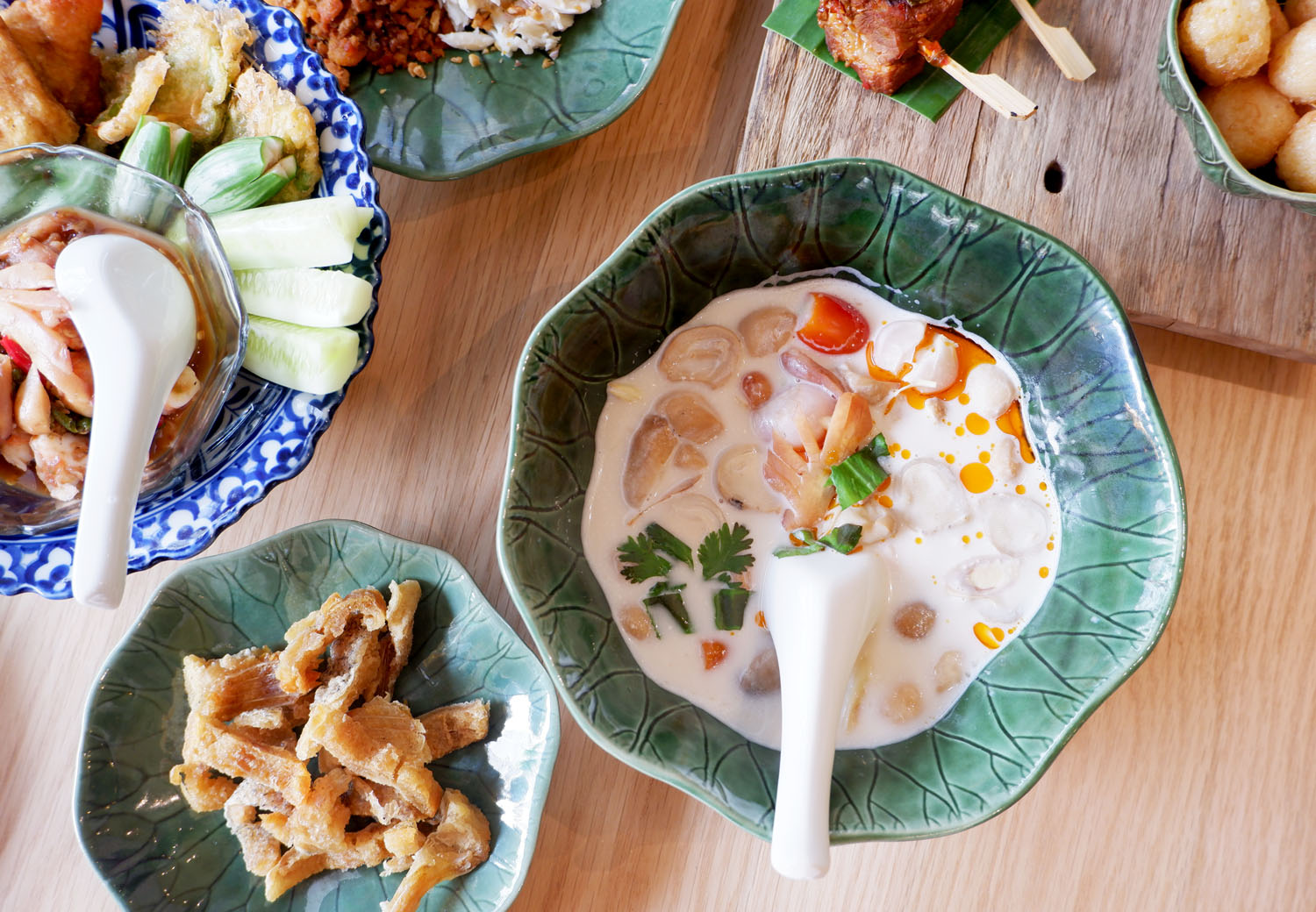 Tom Kaa with Salak and Crispy Sa-lid Fish (290 baht).