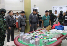 3 in 5 Thais Gamble, New Survey Says Casino Khan Na Yao: Police and soldiers bust an illegal gambling den in Bangkok's Khan Na Yao district on May 25, 2017.