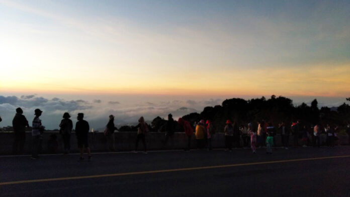 Tourists at Doi Inthanon National Park on Oct. 15, 2019.