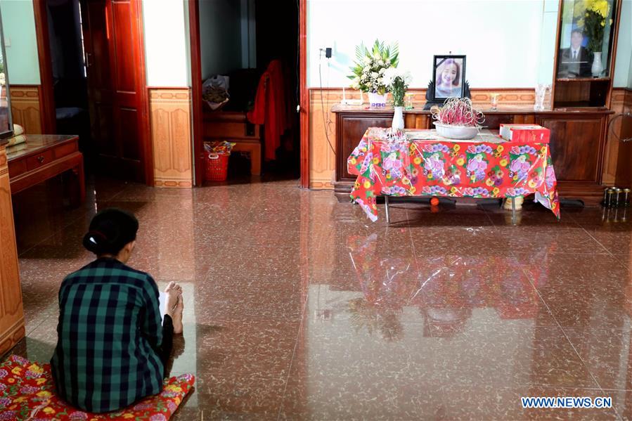 Photo taken on Nov. 8, 2019 shows an altar set up for Bui Thi Nhung at her home in Vietnam's central Nghe An province. The 19-year-old was among the 39 Vietnamese nationals found dead in a lorry in Essex, Britain. Her family is waiting for her body to be repatriated home. Photo: Wang Di / Xinhua