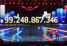 China’s Single’s Day Sales Hit 10 Billion Yuan in 96 Seconds Alibaba tracks the net worth of 11.11 sales on Nov. 11, 2019 in Hangzhou, China.