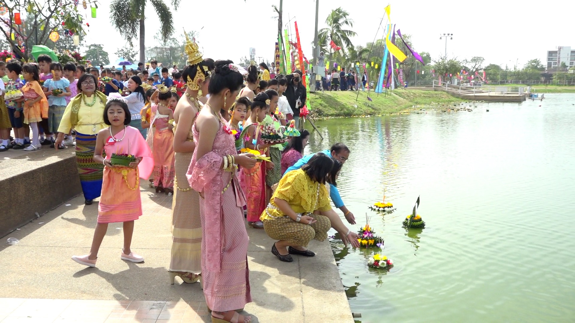 A morning Loy Krathong celebration in Khon Kaen on Nov. 11, 2019.