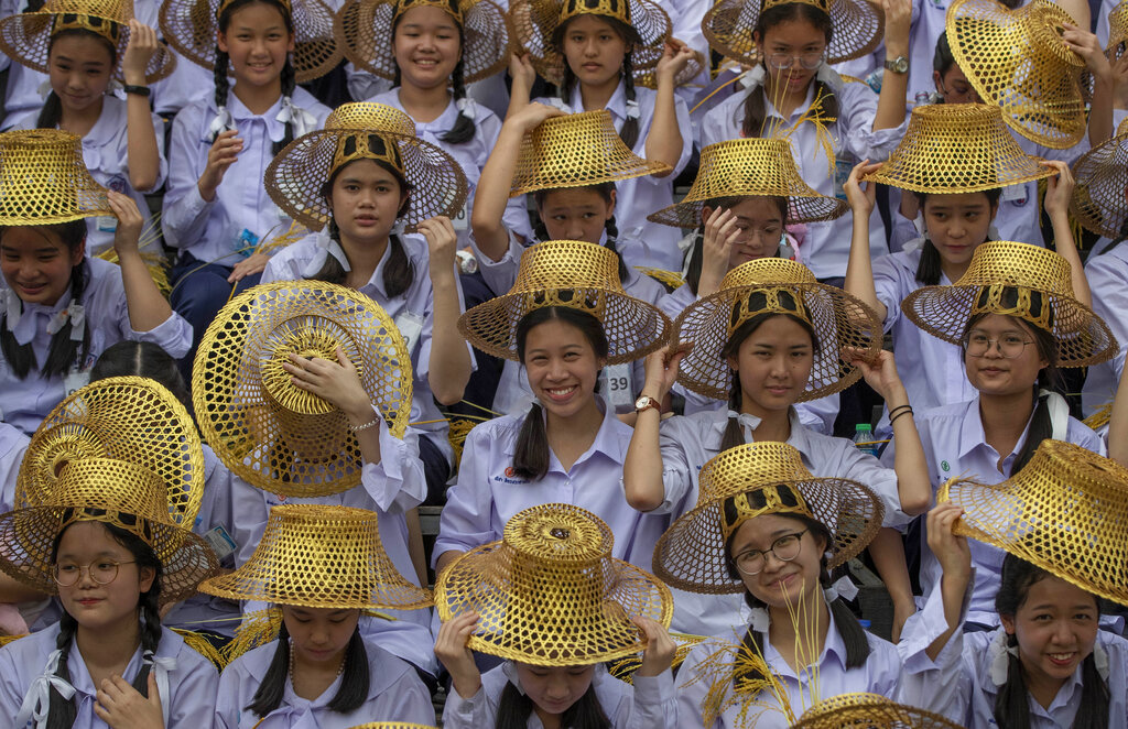 In this Wednesday, Nov. 13, 2019, photo, school children gather to rehearse a dance at the Assumption Commercial Collage in Bangkok, Thailand. Catholics play virtually no high-profile role in public affairs, but the church's influence is indirectly extended through the prestigious private schools and colleges it runs in Bangkok, which are attended by the children of the capital's upper middle-class and elite residents. Photo: Gemunu Amarasinghe / AP