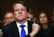 Federal Judge: McGahn Must Comply With House Subpoena In this Sept. 27, 2018, file photo, then-White House counsel Don McGahn listens as Supreme court nominee Brett Kavanaugh testifies before the Senate Judiciary Committee on Capitol Hill in Washington. A federal judge has ordered McGahn to appear before Congress in a setback to President Donald Trump’s effort to keep his top aides from testifying. The outcome could lead to renewed efforts by House Democrats to compel testimony from other high-ranking officials, including former national security adviser John Bolton. Photo: Saul Loeb / Pool Photo via AP, File