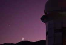 ‘Smiling Sky’ Warms Hearts of Thai Internet, Salarymen Jupiter aligned with the moon above Princess Sirindhorn Astropark in Chiang Mai on Nov. 28, 2019. Photo: National Astronomical Research Institute of Thailand