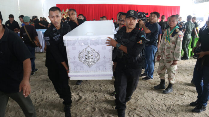 A Nov. 7, 2019, photo of a funeral of one of the 15 people killed in checkpoint attack in Yala province. A Nov. 7, 2019, photo of a funeral of one of the 15 people killed in checkpoint attack in Yala province.