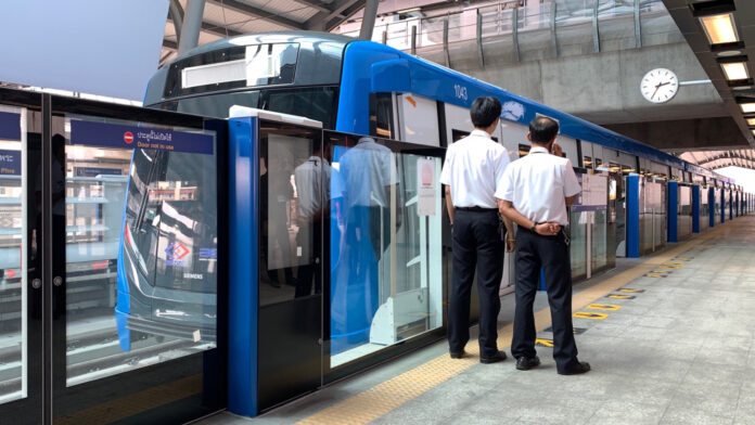 A file photo of MRT Blue Line. A file photo of MRT Blue Line.
