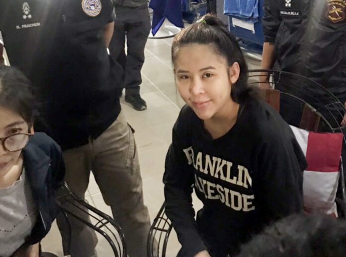 Wantanee soon after her arrest on Nov. 2, 2019 in Chonburi.