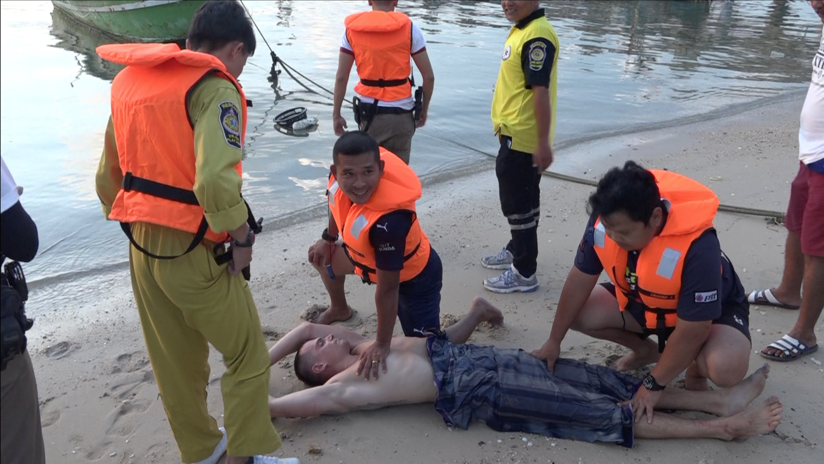 Ianin after he was taken to the shore.