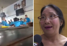 Teacher Slaps Students for Not Doing English Homework, Gets Off Scot-Free Left, Siriwan Butpetch slaps Matthayom 1 students. Right, Siriwan Butpetch talks to press Tuesday. Photo: one31 / YouTube