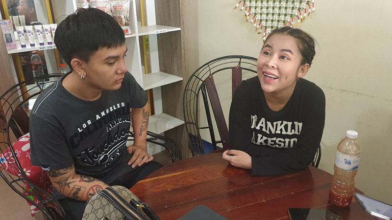 Metee and Wantanee after their arrest.