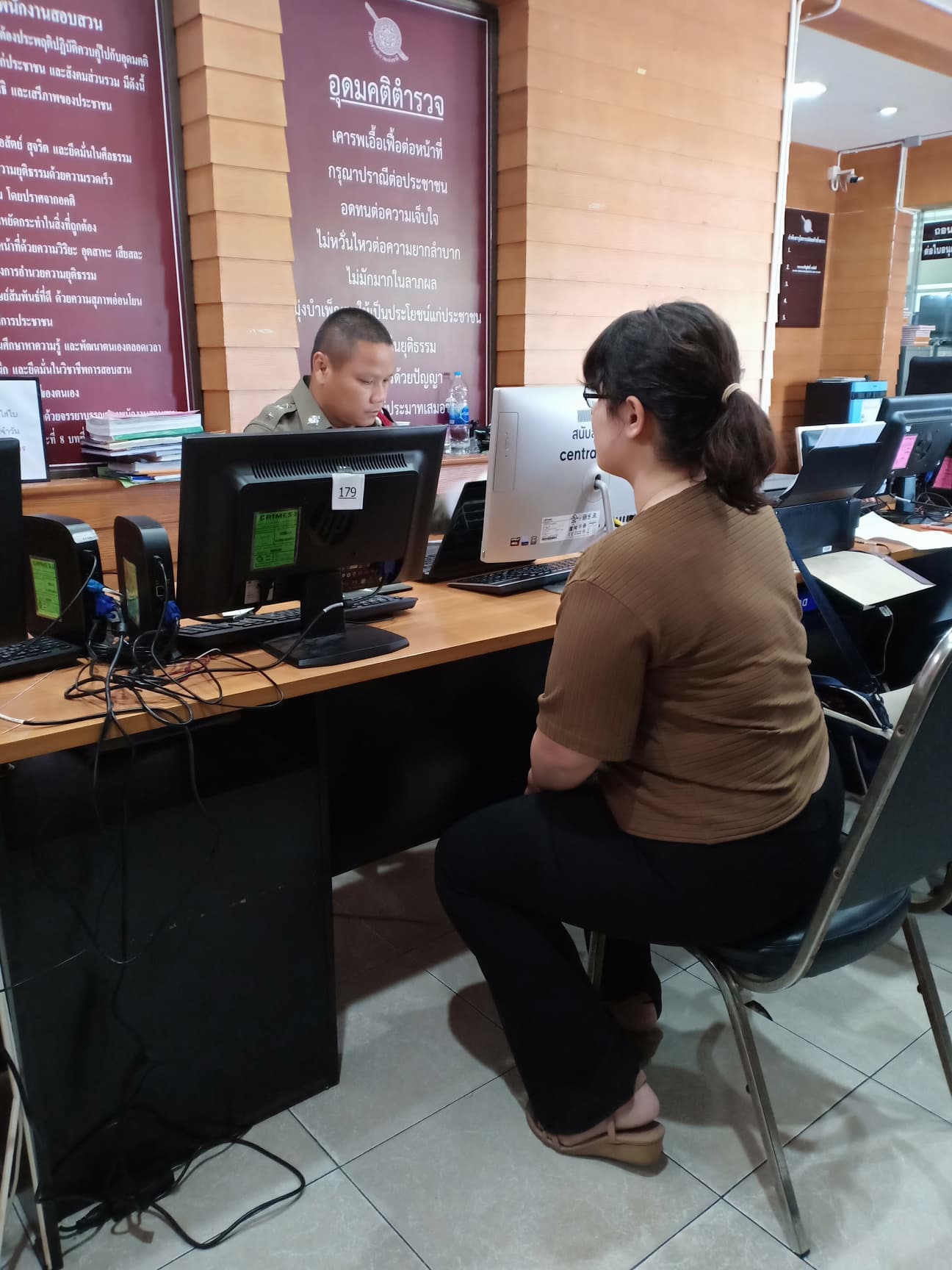 Arielle Struhl files a complaint on Dec. 3, 2019 at the Pathum Wan Police Station. 