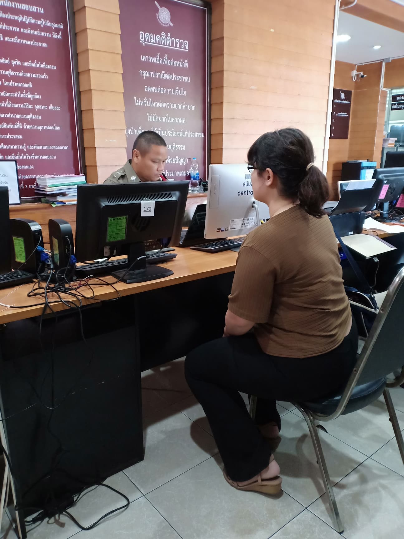 Arielle Struhl files a complaint on Dec. 3, 2019 at the Pathum Wan Police Station.