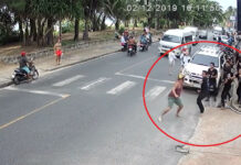 American on Phuket Fined for Fighting With Burmese Waiters Over Seafood Order (Video) A still from CCTV footage showing a brawl between a foreigner and wait staff outside a restaurant on Karon Beach on Dec. 2, 2019.