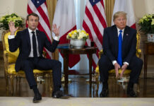 Trump Takes Bold Stance at NATO as Impeachment Boils at Home President Donald Trump listens as French President Emmanuel Macron speaks during a meeting at Winfield House during the NATO summit, Tuesday, Dec. 3, 2019, in London. Photo: Evan Vucci / AP