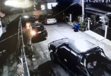 Man Rams Truck Into Two Cars For Blocking His Driveway A still from CCTV footage showing Passakorn’s car ramming into the Honda City sedan on Nov. 30, 2019.