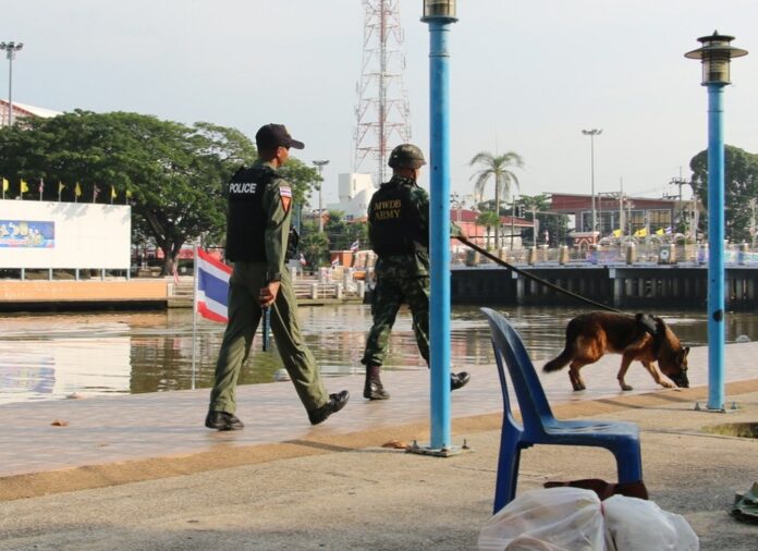 Security officers patrol on Nov. 11, 2019, in Pattani province.