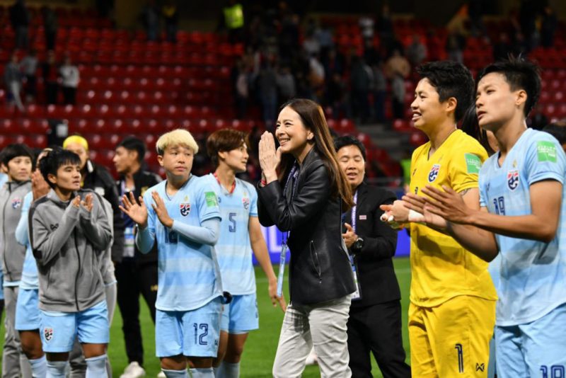 Nualphan Lamsam, center, at the Women’s World Cup in June 2019 in France.