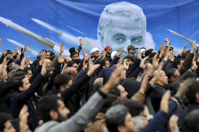 Protesters demonstrate over the US airstrike in Iraq that killed Gen. Qassem Soleimani, in Tehran, Iran, Saturday Jan. 4, 2020. Photo: Ebrahim Noroozi / AP Protesters demonstrate over the US airstrike in Iraq that killed Gen. Qassem Soleimani, in Tehran, Iran, Saturday Jan. 4, 2020. Photo: Ebrahim Noroozi / AP